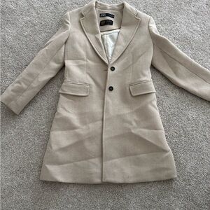 Zara Cream Textured Coat